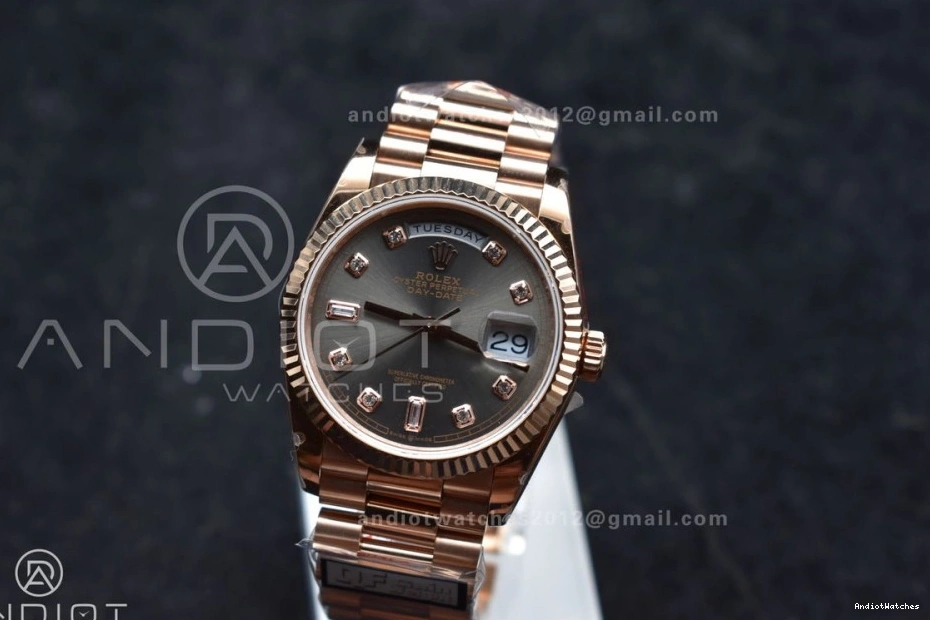 V5 RG Original Diamond (Gain 904L DayDate Grey Weight) on Square President 36 vr3255 Best Bracelet 671 QF with Dial Steel Edition 0422